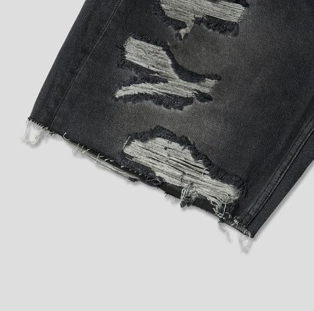 Tizzy Damage Black Denim Half Pants