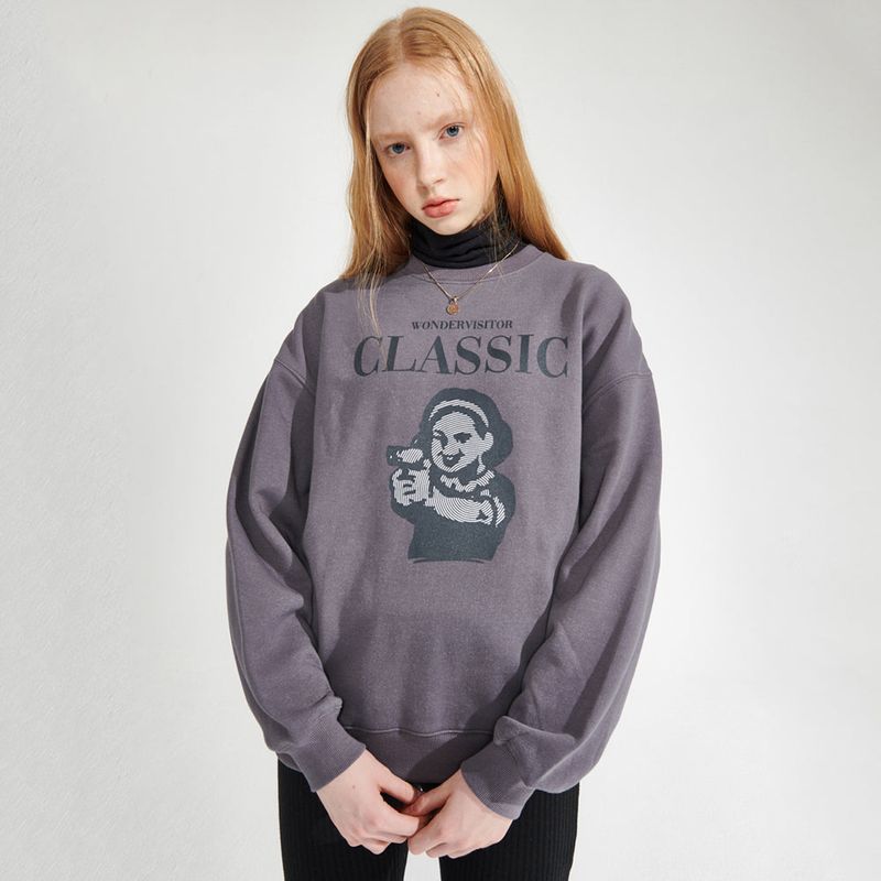 wonder visitor（ワンダービジター）の「Gungirl sweat-shirt [Charcoal]（Tops）」