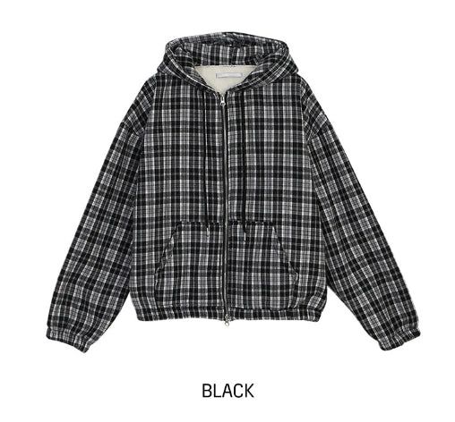 Bay Check Shearling Hooded Jumper