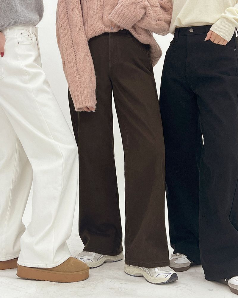 Ribbed wide pants
