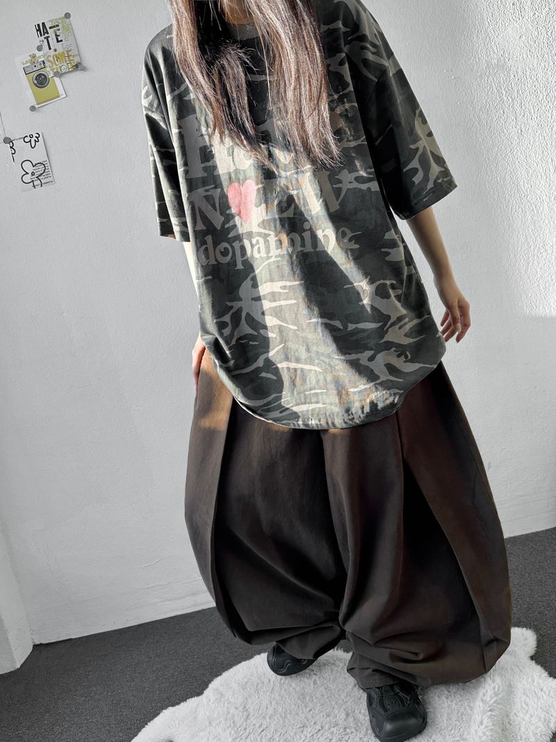 Flip Fold Pintuck Balloon Pants 3color