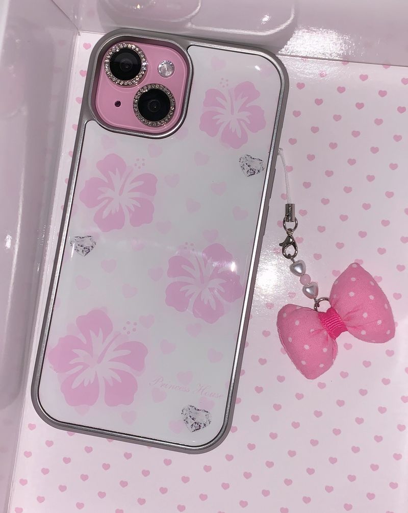 Aloha gal phone case (pink) - silver epoxy