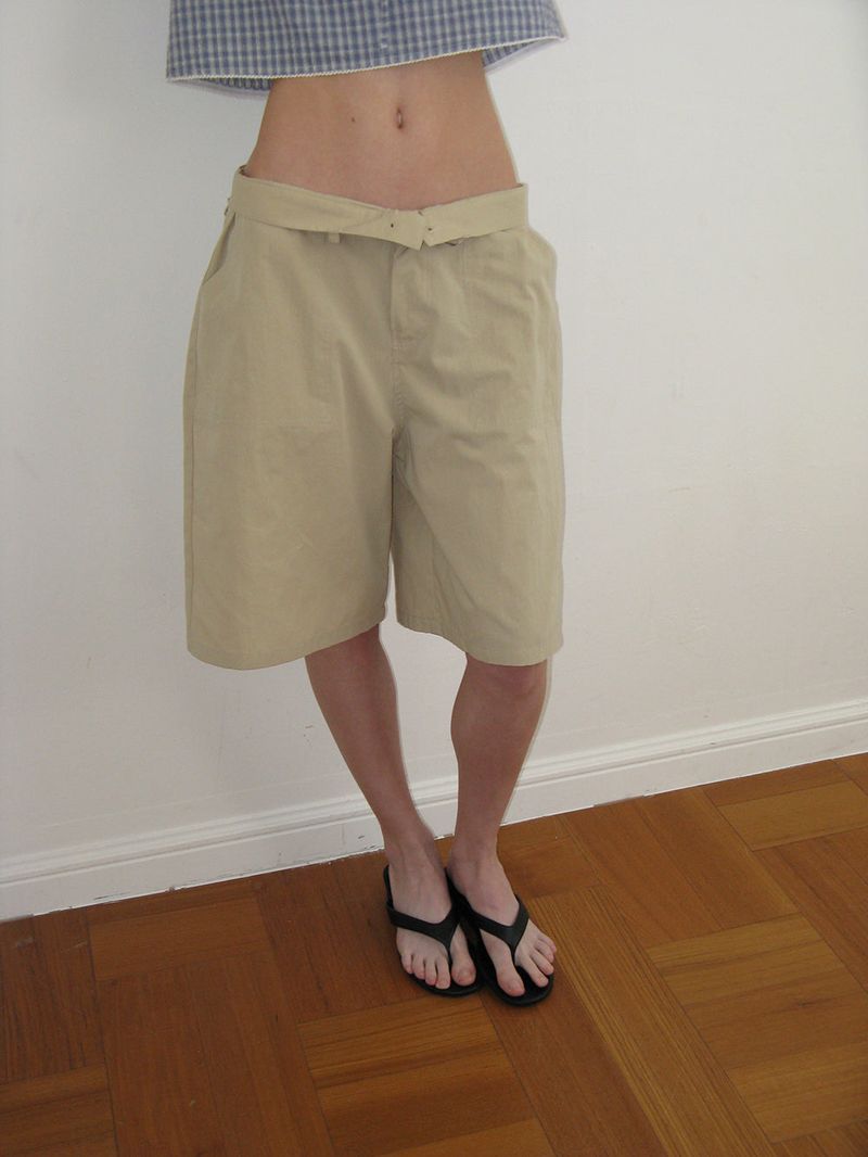 Bow bermuda pants_beige