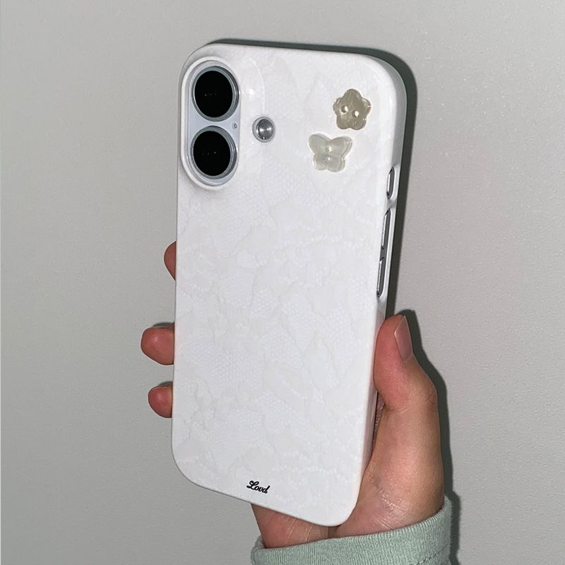 [MADE][+MagSafe] BUTTERFLY BUTTON LACE PHONE CASE (glossy hard)