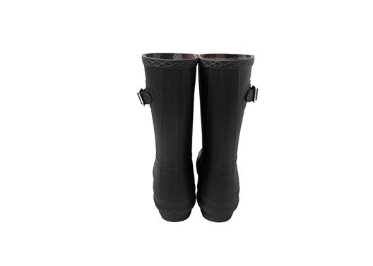 Roller Buckle Round Check Midi Rain Boots