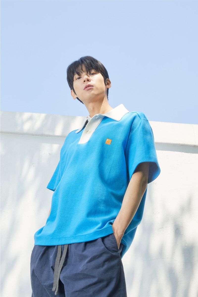 ALARMSEOUL（アラームソウル）の「ALARM TERRY COLLAR T SHIRT BLUE_UNISEX（Tops）」
