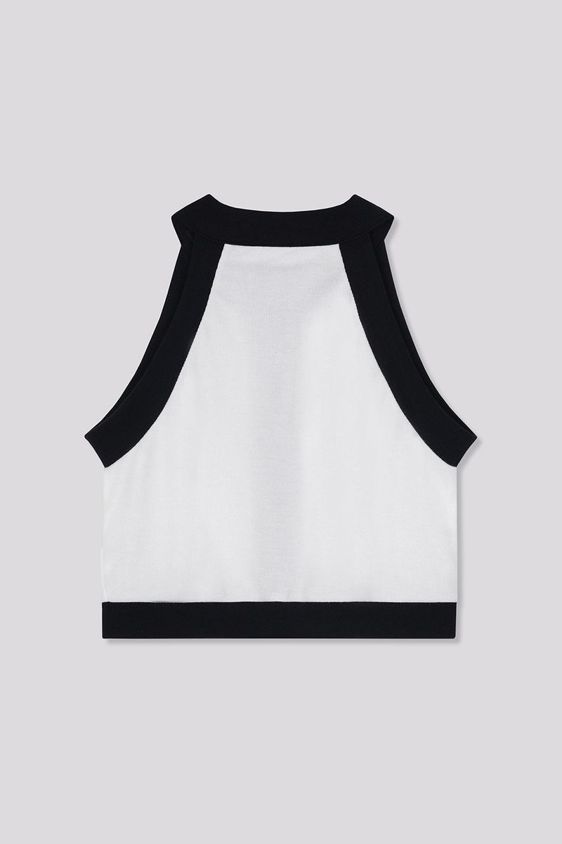Halterneck Warmer Top White