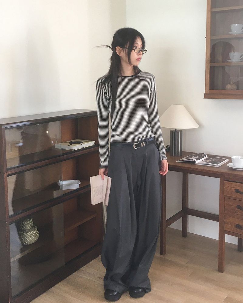 [MADE] Recall Double Pintuck Wide Slacks