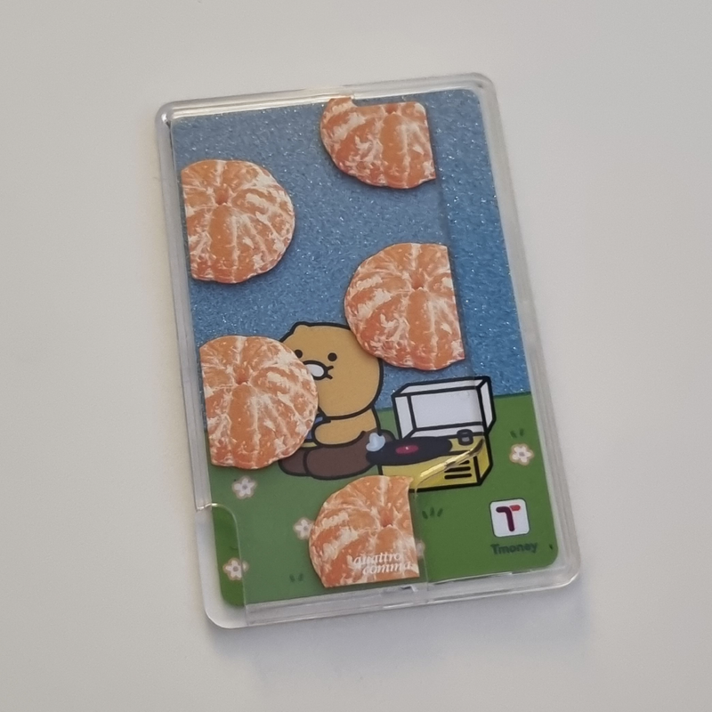 Tangerine MagSafe transparent card wallet 