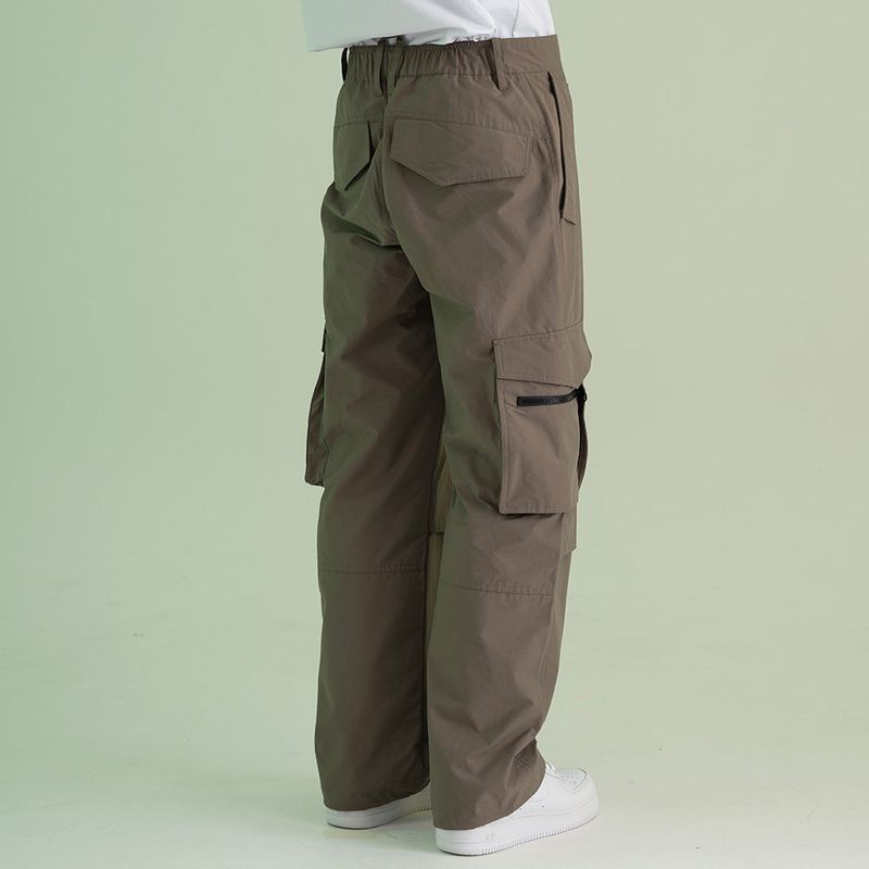Nylon RIB Ventilation Cargo Pants - BEIGE