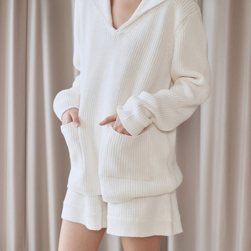 SSOKIN(ソキン)の「Sailor Collar Cotton Sweater_Ivory(Tops)」