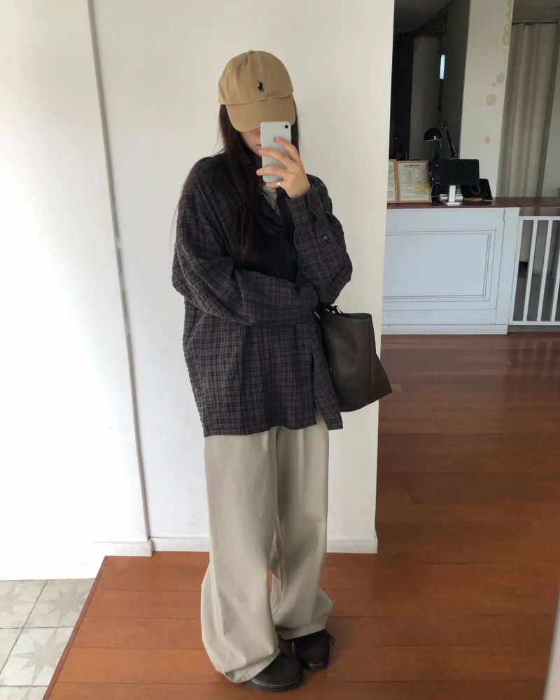 [ORIGINAL] Grain Pintuck Low-Rise Wide Pants