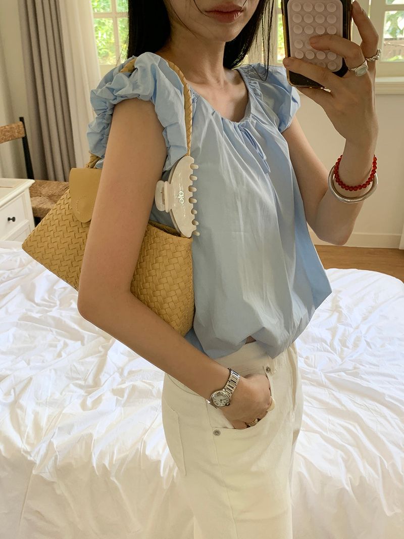 [MADE] Weare Ribbon Puff Blouse