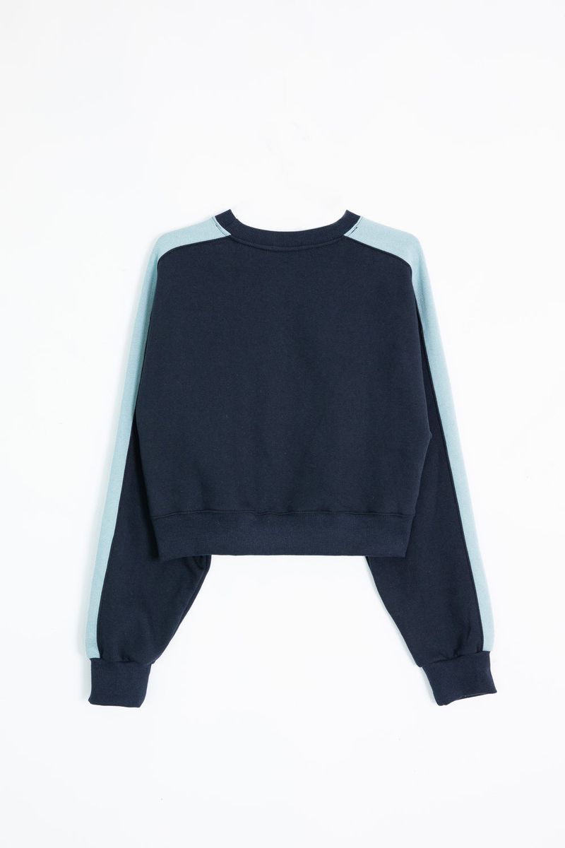 NAVY BAG CROP SWEATSHIRT (fleece)