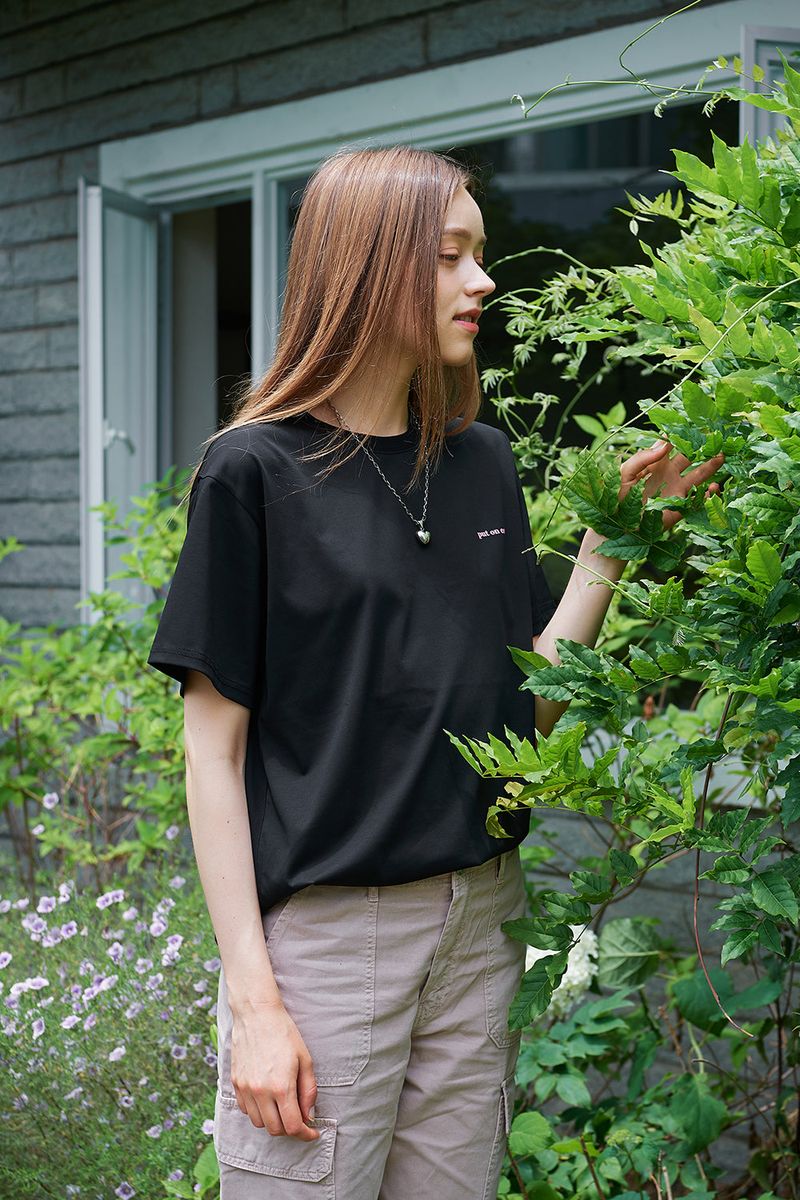 ROUND LOGO OVERSIZED T-SHIRTS_2COLORS