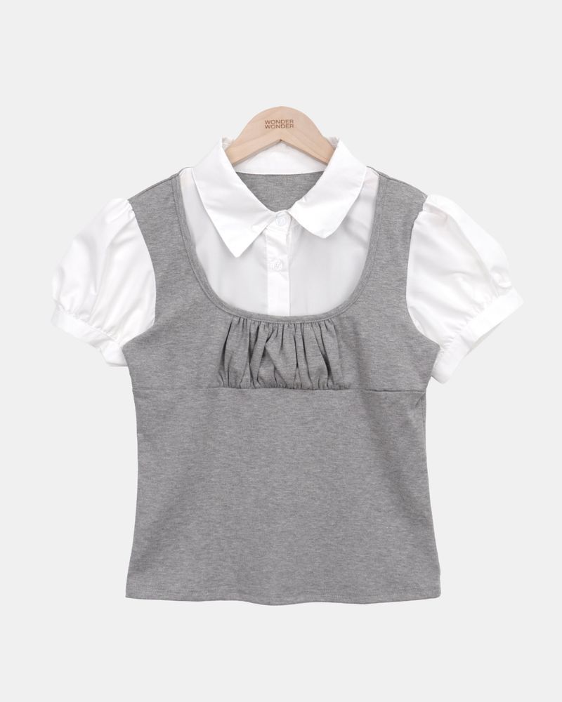 Yoki Bustier Short Sleeve Shirt