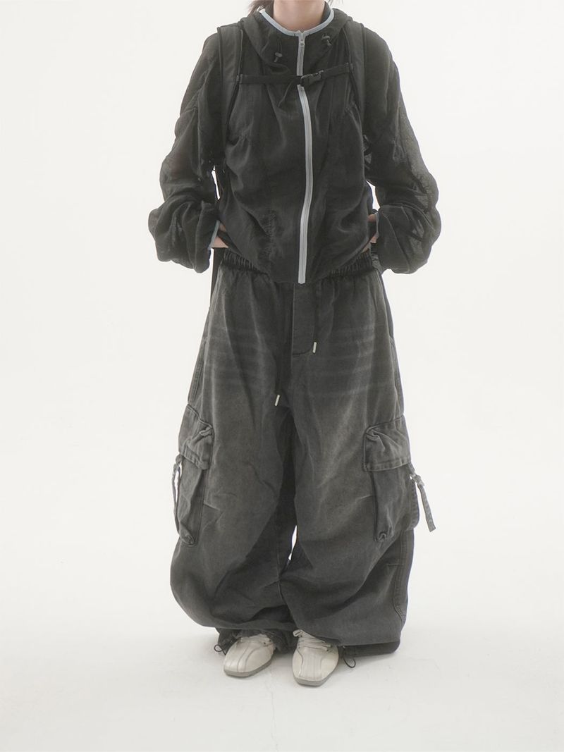 Bailen Shirring Ringer Windbreaker -4C