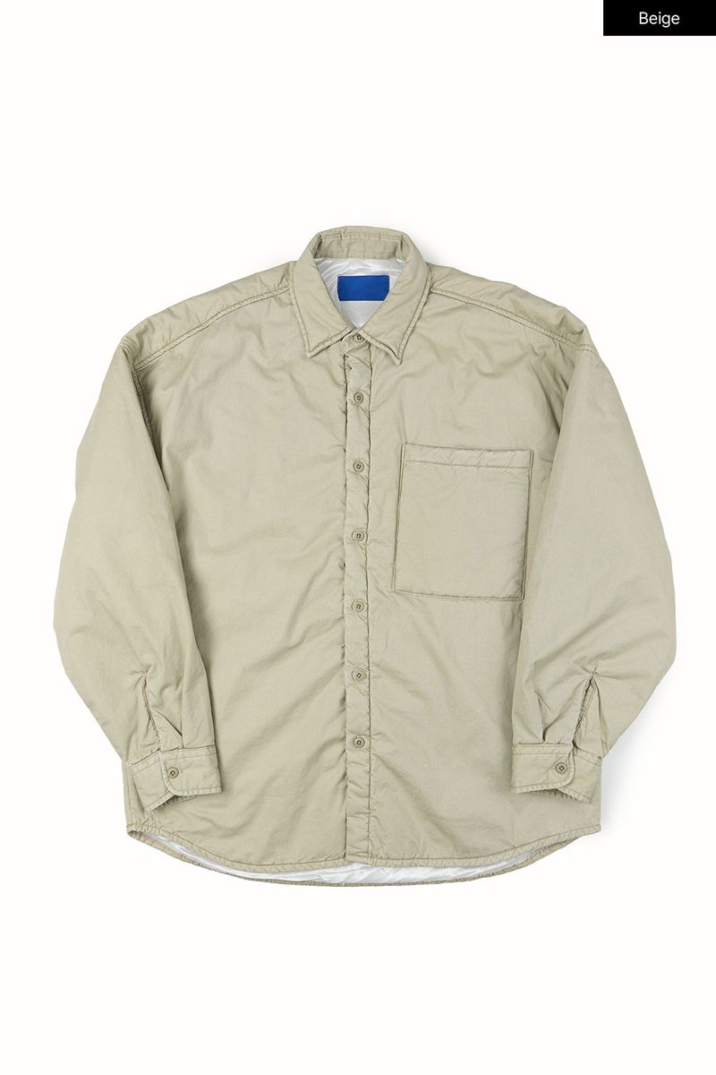 Eric fade washed padded shirt