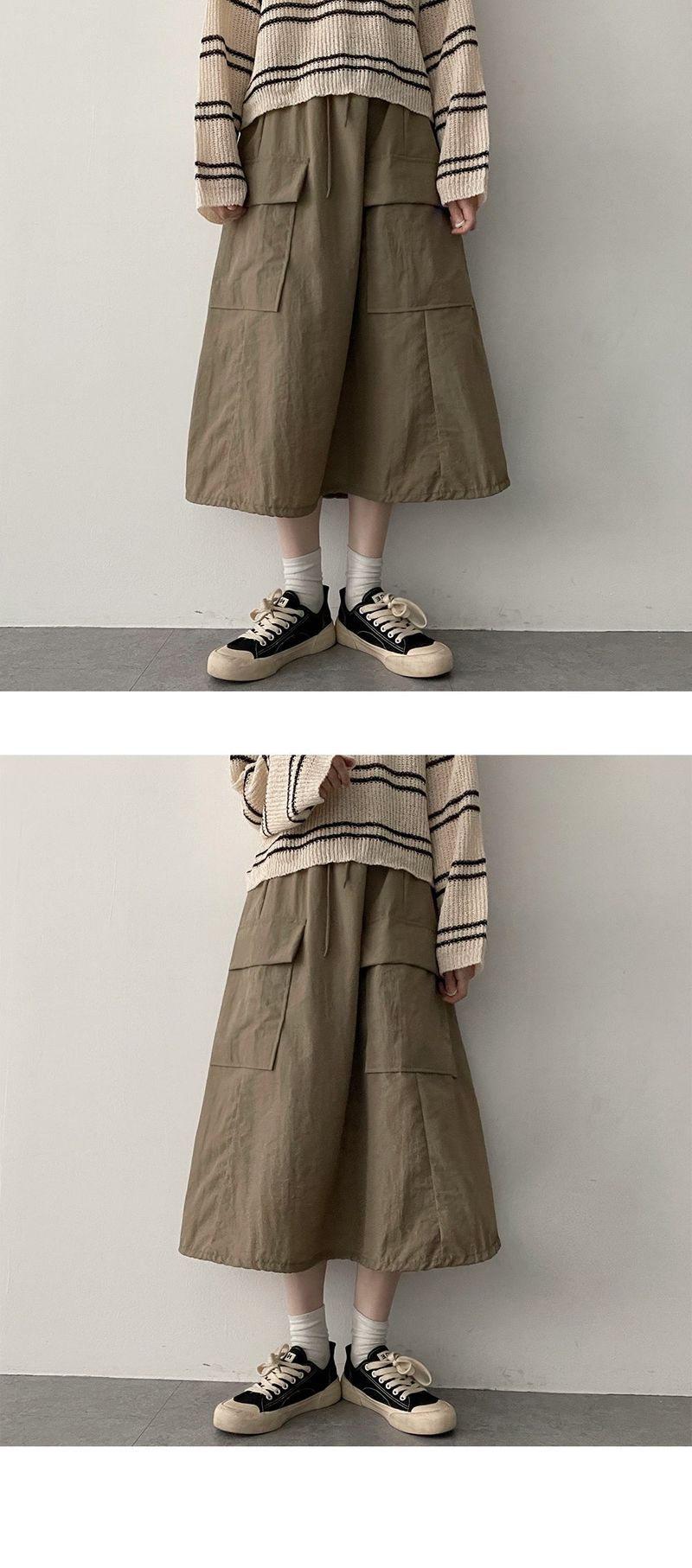 Top T-shirt nylon string long skirt