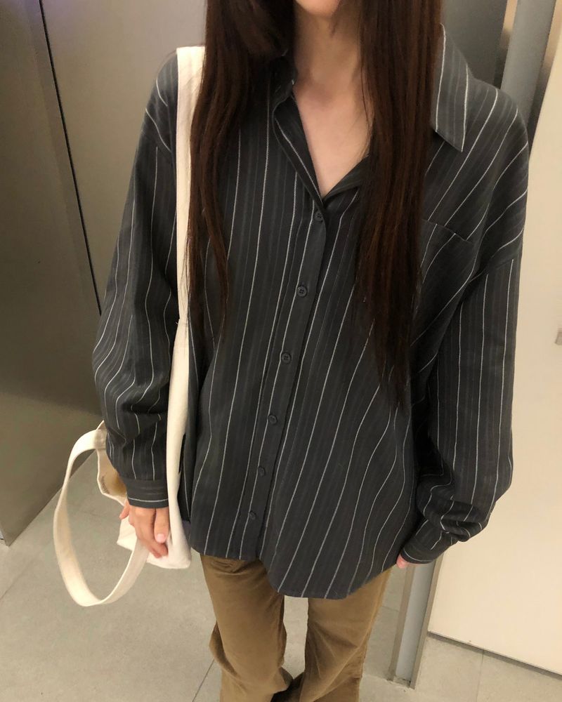 [ORIGINAL] Ain Stripe Oversized Shirt