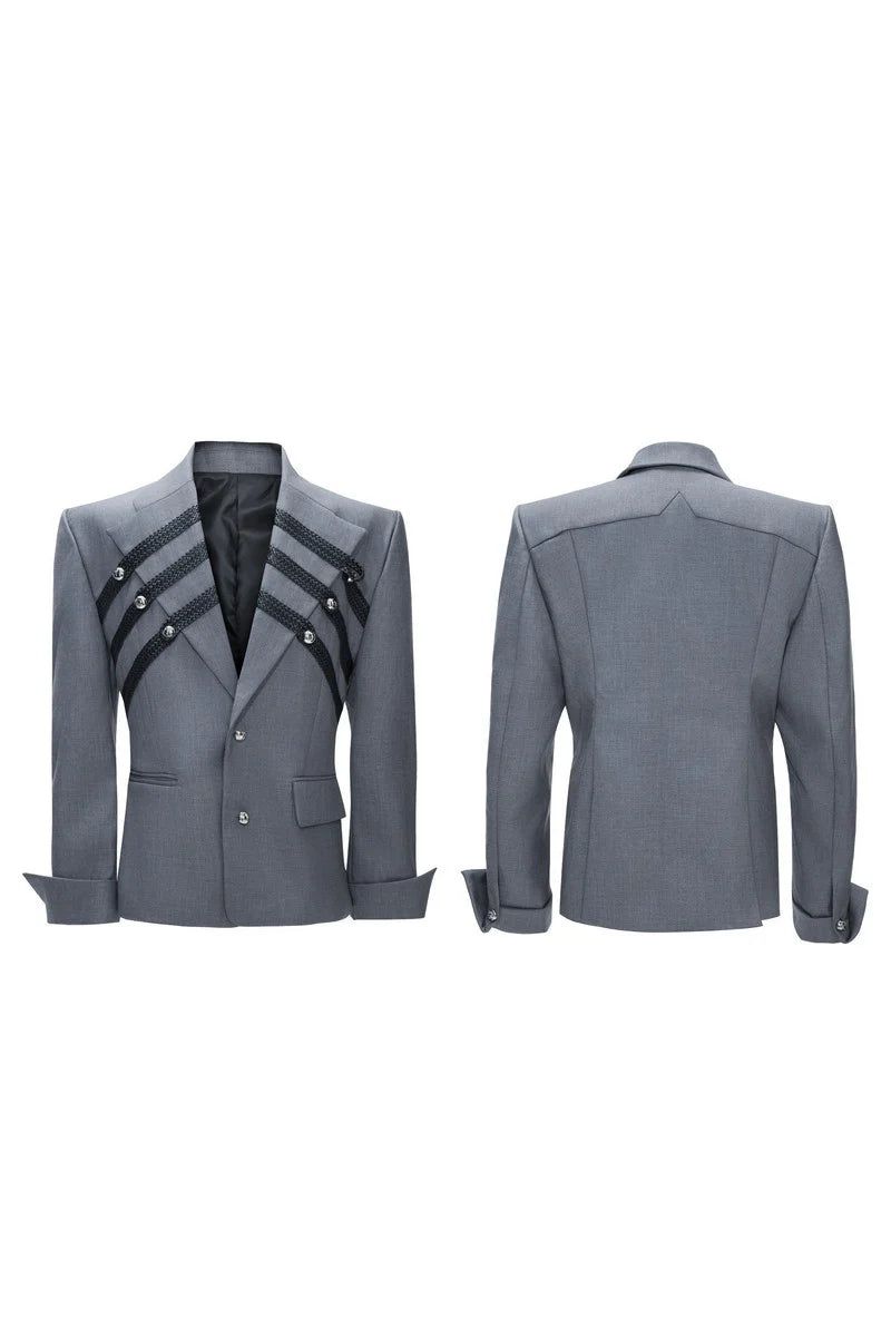 Braided Double Breasted Blazer