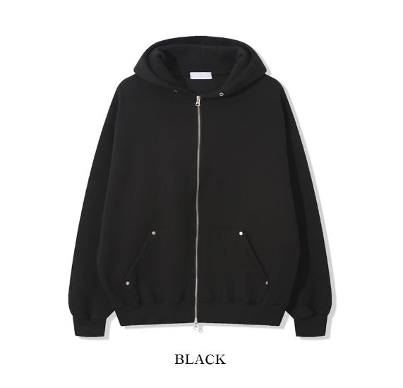 Menlo Rivet Printing Brushed Hood Zip-Up