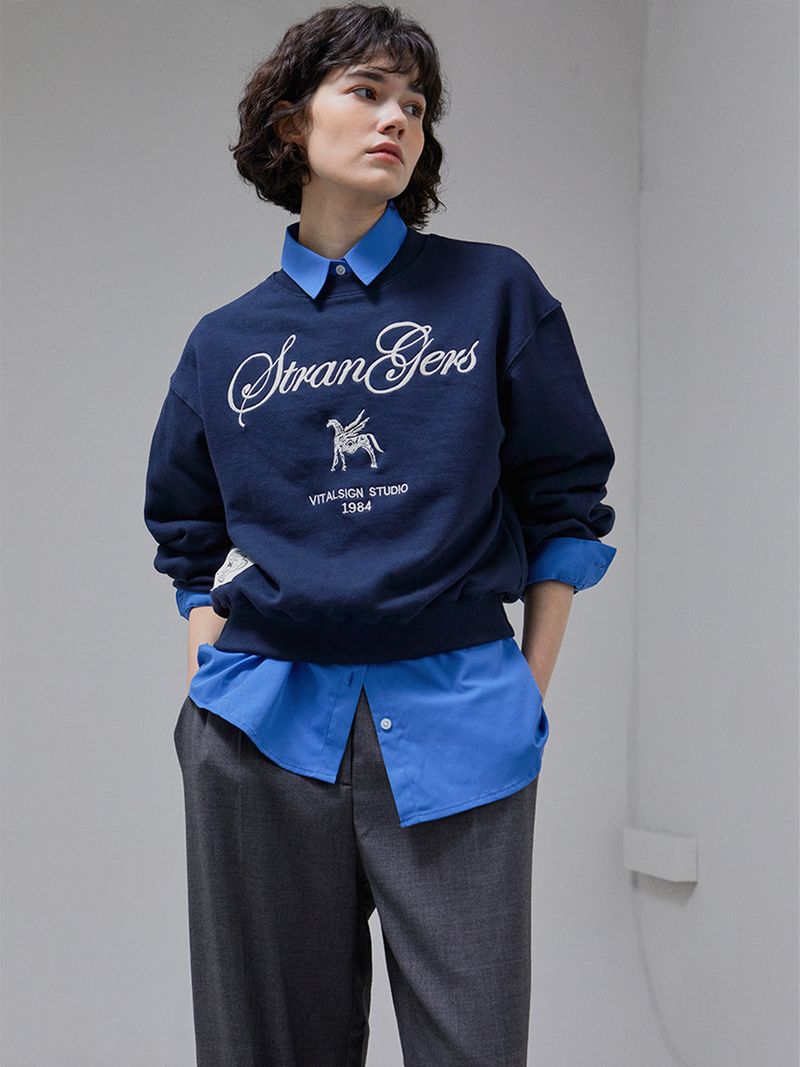 [LINE] LINE Symbol Lettering Sweatshirt