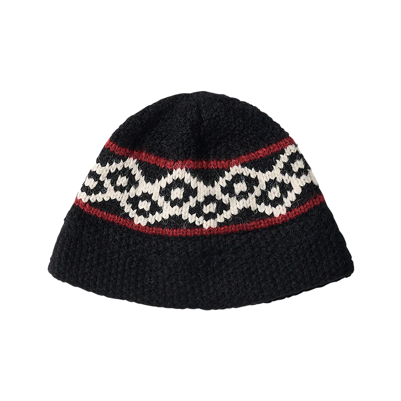 Diamond Jacquard Bucket Hat (Black)