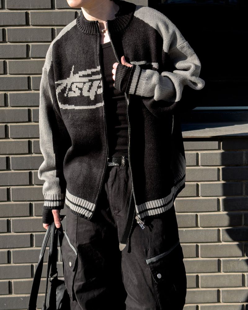 JIIGEUM（ジグム）の「Corel Two-Way Raglan Knit Zip-Up（Jackets/Outerwear）」