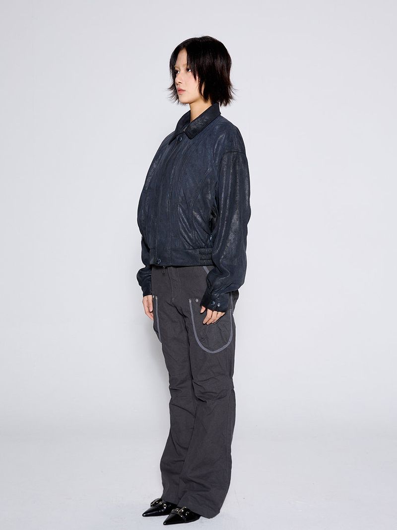 SUEDE WASHED JACKET / BLACK