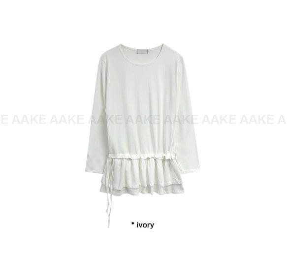 (Brushed) FRILL STRAP LONGSLEEVE