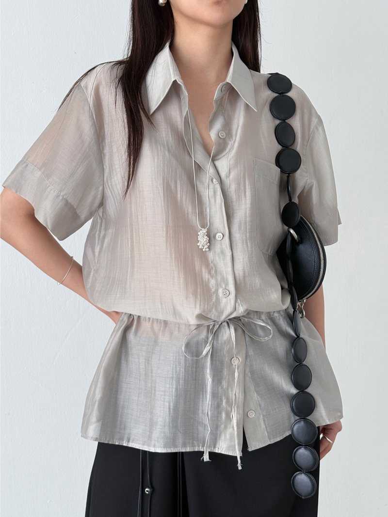 Eunarkive（ウナカイブ）の「メローストリングシャツ (3color)（トップス）」