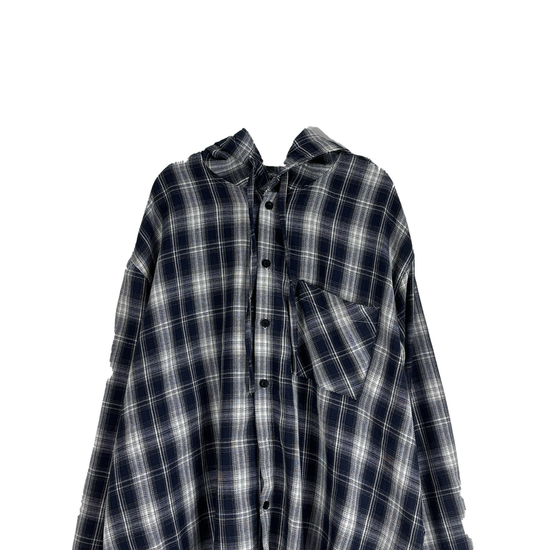 vely gingham hooded shirt