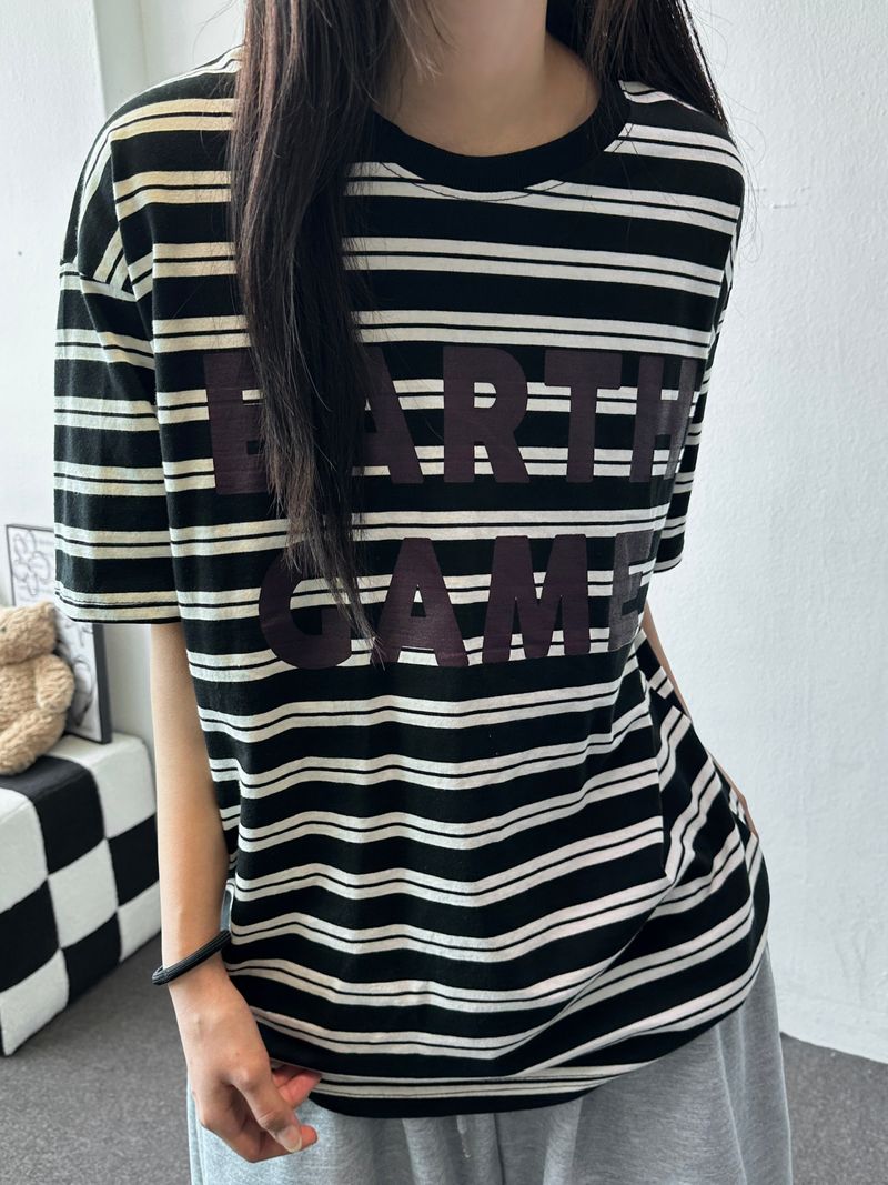 CCORTTI(コルッティ)の「Universe Creamy Striped Oversized T-Shirt 3color(Tops)」