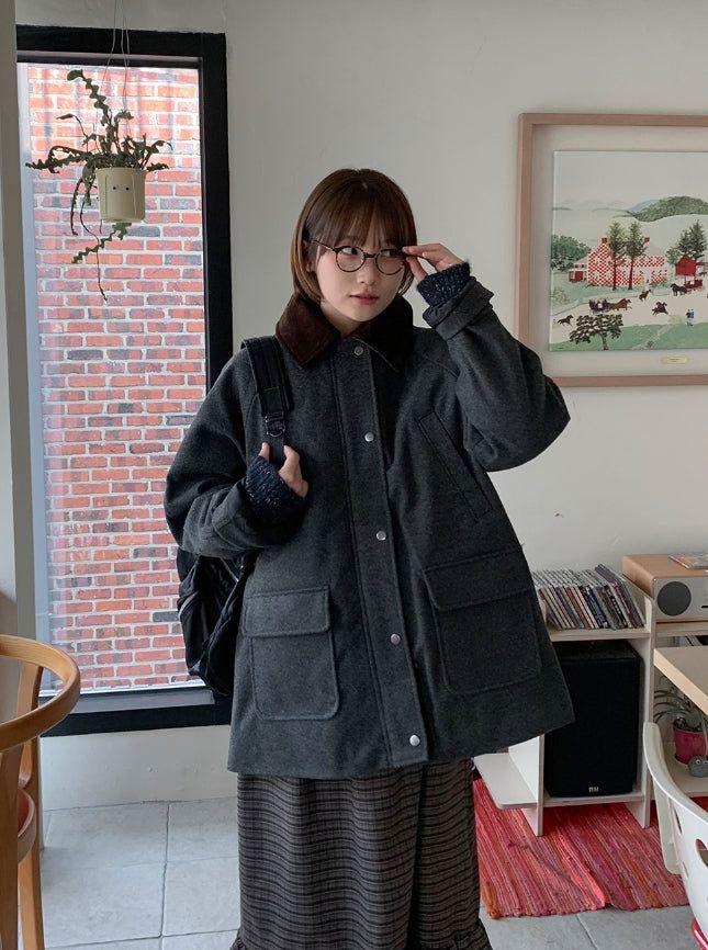 BAON（バオン）の「Endet Corduroy Collar Quilted Half Coat（Jackets/Outerwear）」