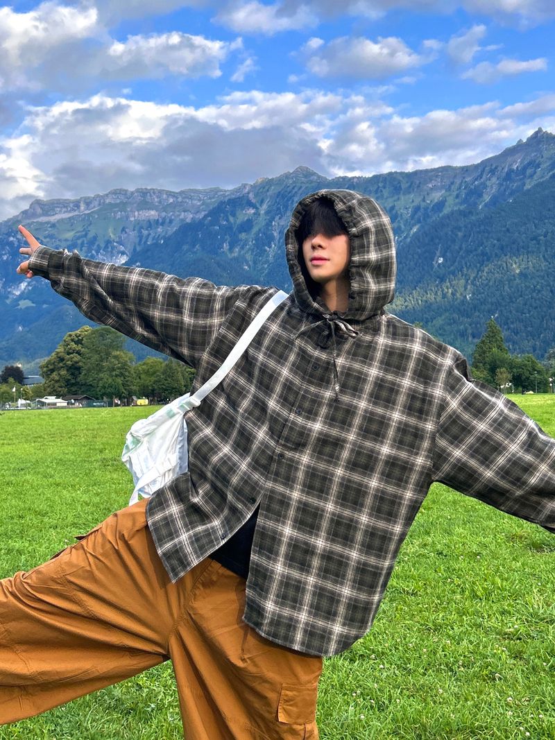 Authentic Hoodie Check Shirt 2C