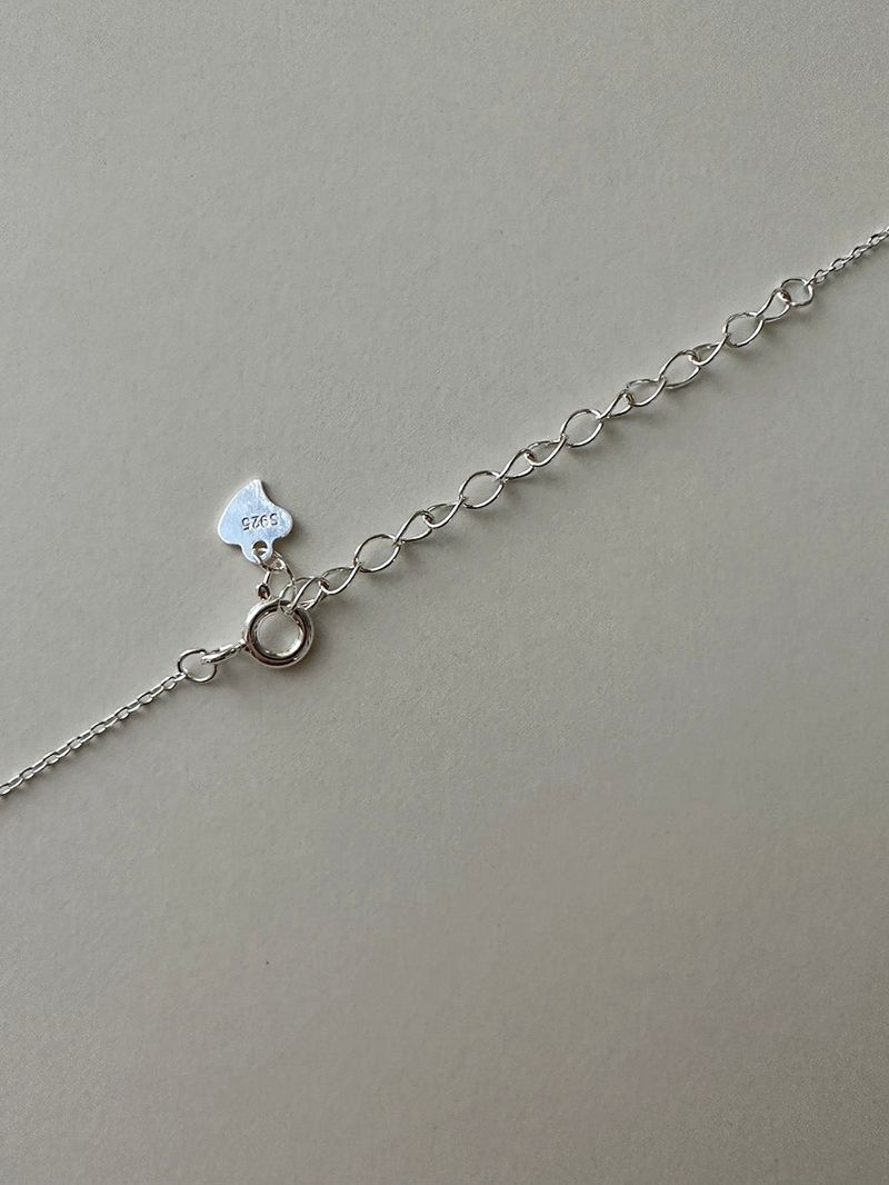 [92.5silver] Solid ribbon necklace