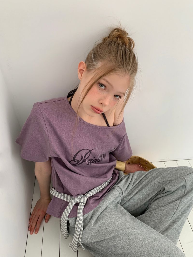 [ORIGINAL] Wit Lettering Pigment Off-Sleeve Tee