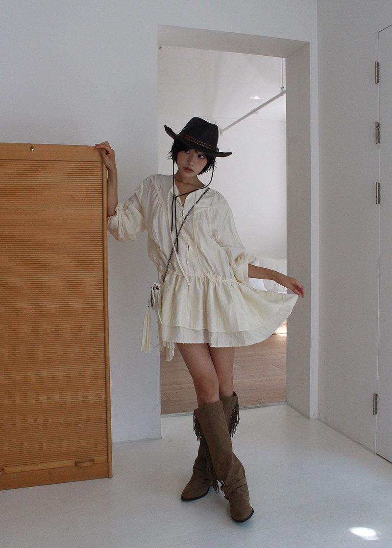 FRINGE SUEDE LONG BOOTS