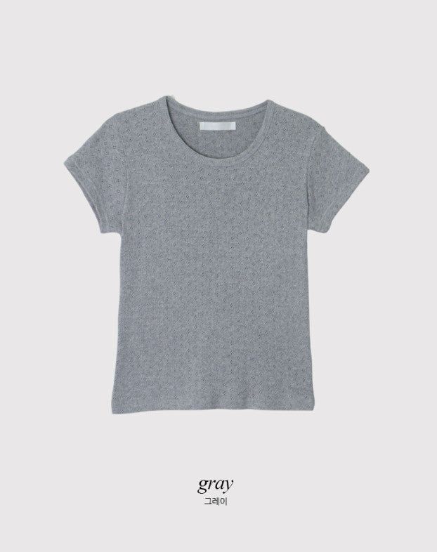 [SHOPPERMADE] アイレットスリムショートスリーブTシャツ (4color)