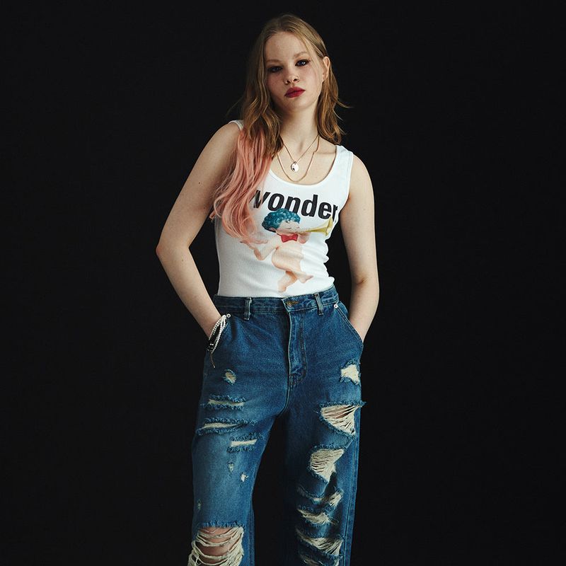 wonder visitor（ワンダービジター）の「Punk Angel Scoop Sleeveless（Tops）」