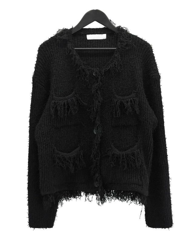 Flat Tweed Knit Cardigan