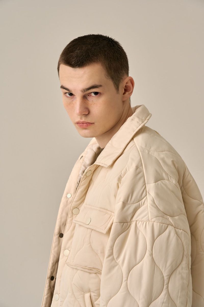 QUILTING SHIRT JACKET - IVORY