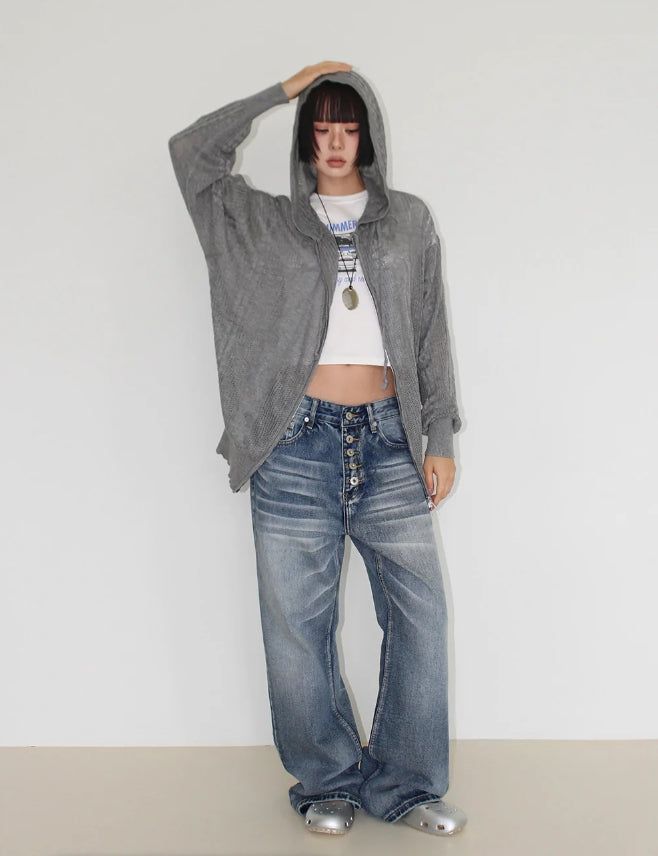 5-BUTTON WASHED DENIM