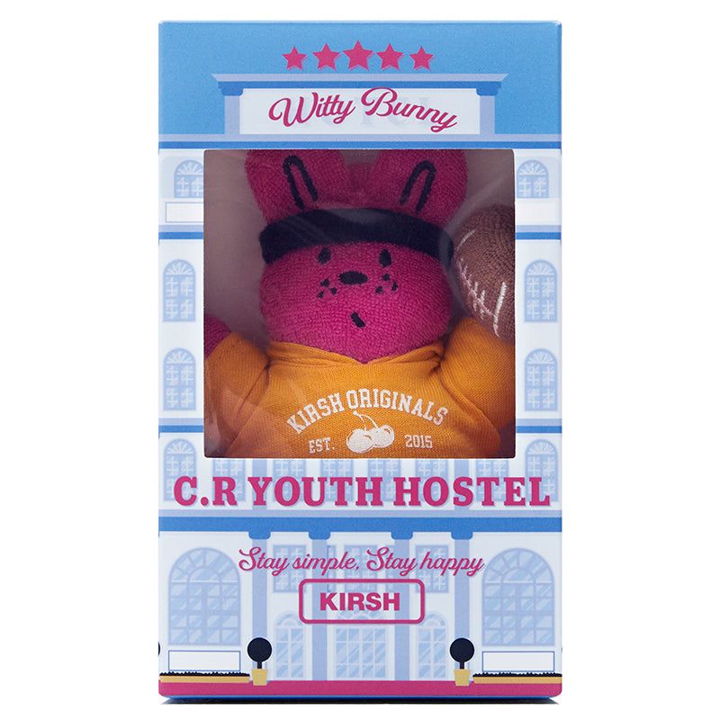 WITTY BUNNY RUGBY PLAYER KEYRING [PINK]