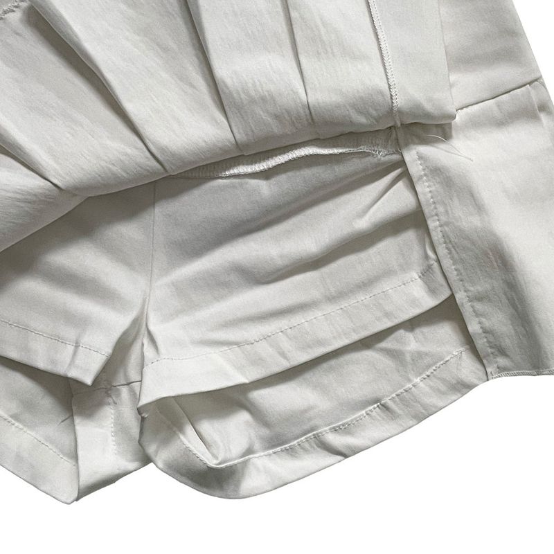 Button pleated skirt pants