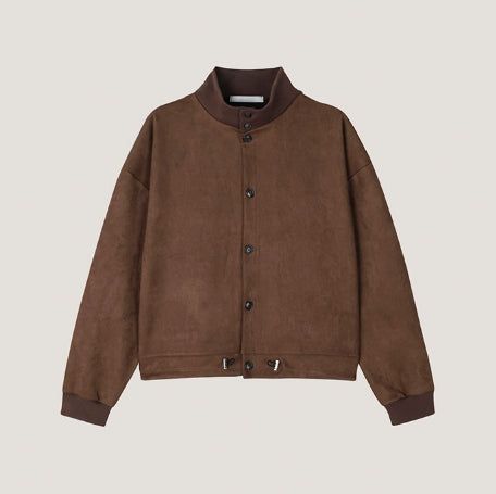 Sven Suede High-Neck Cardigan