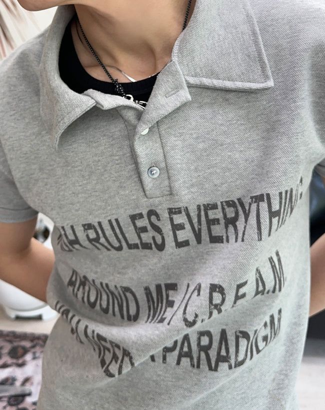 Tide Slim Lettering Collar Tee