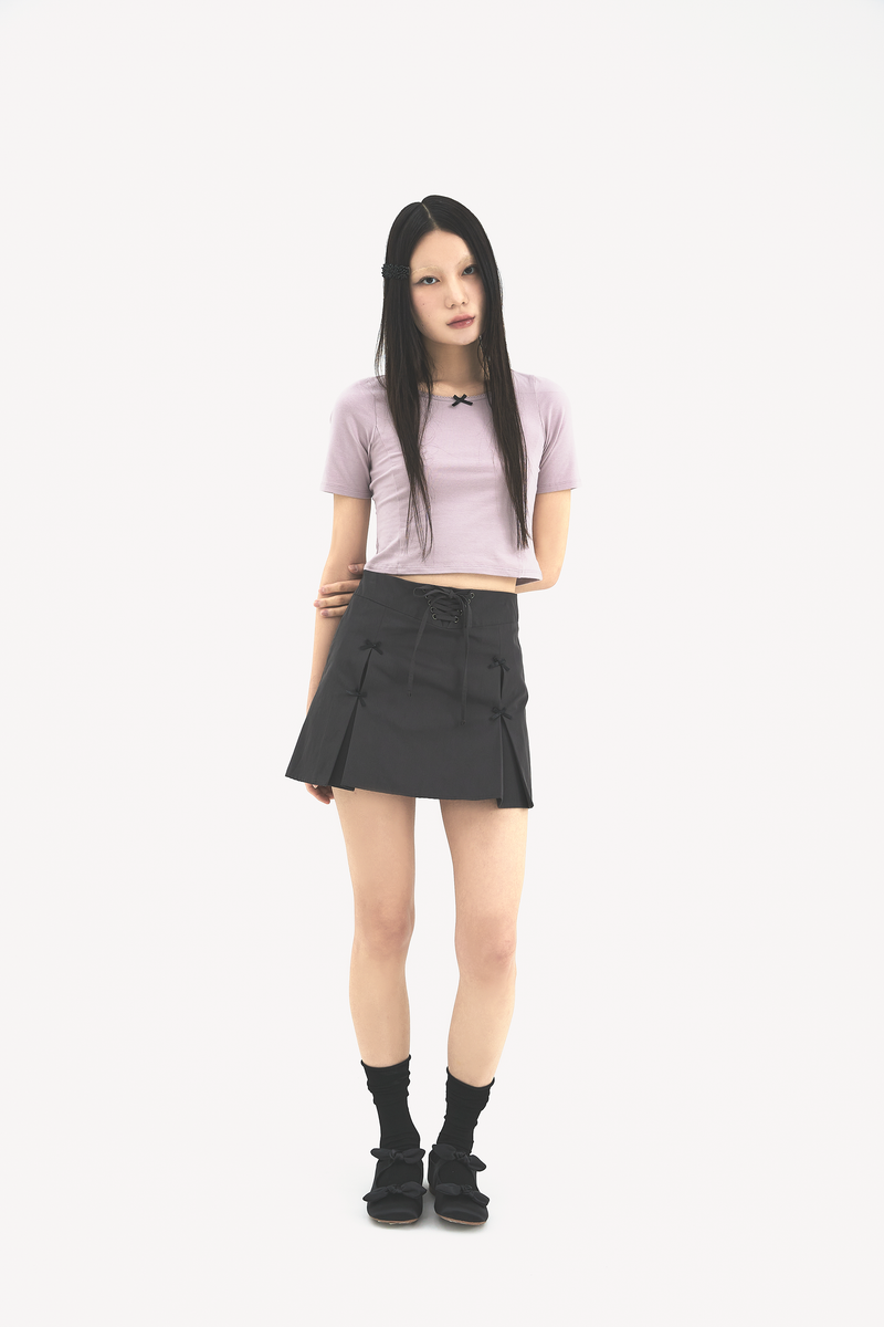 Ribbon pleats skirt