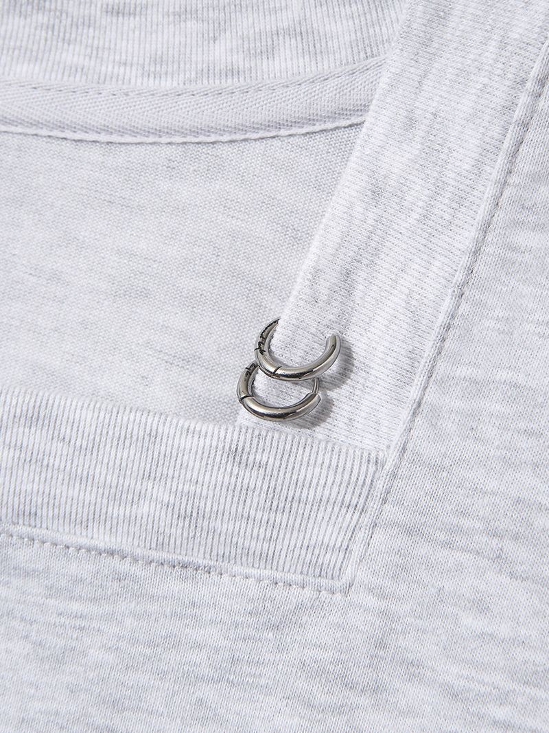 カーブネックロゴ半袖Tシャツ